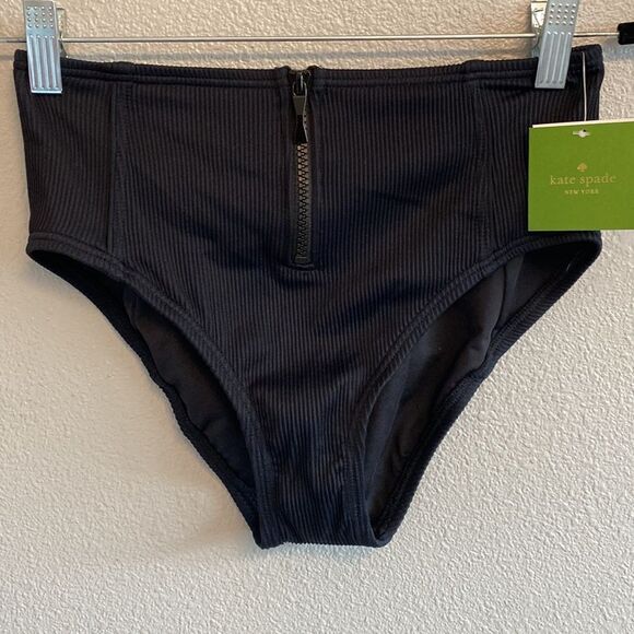 NWT- Kate Spade NY Black Marco Island Bikini Swimsuit Bottoms - Size Small - Picture 4 of 9